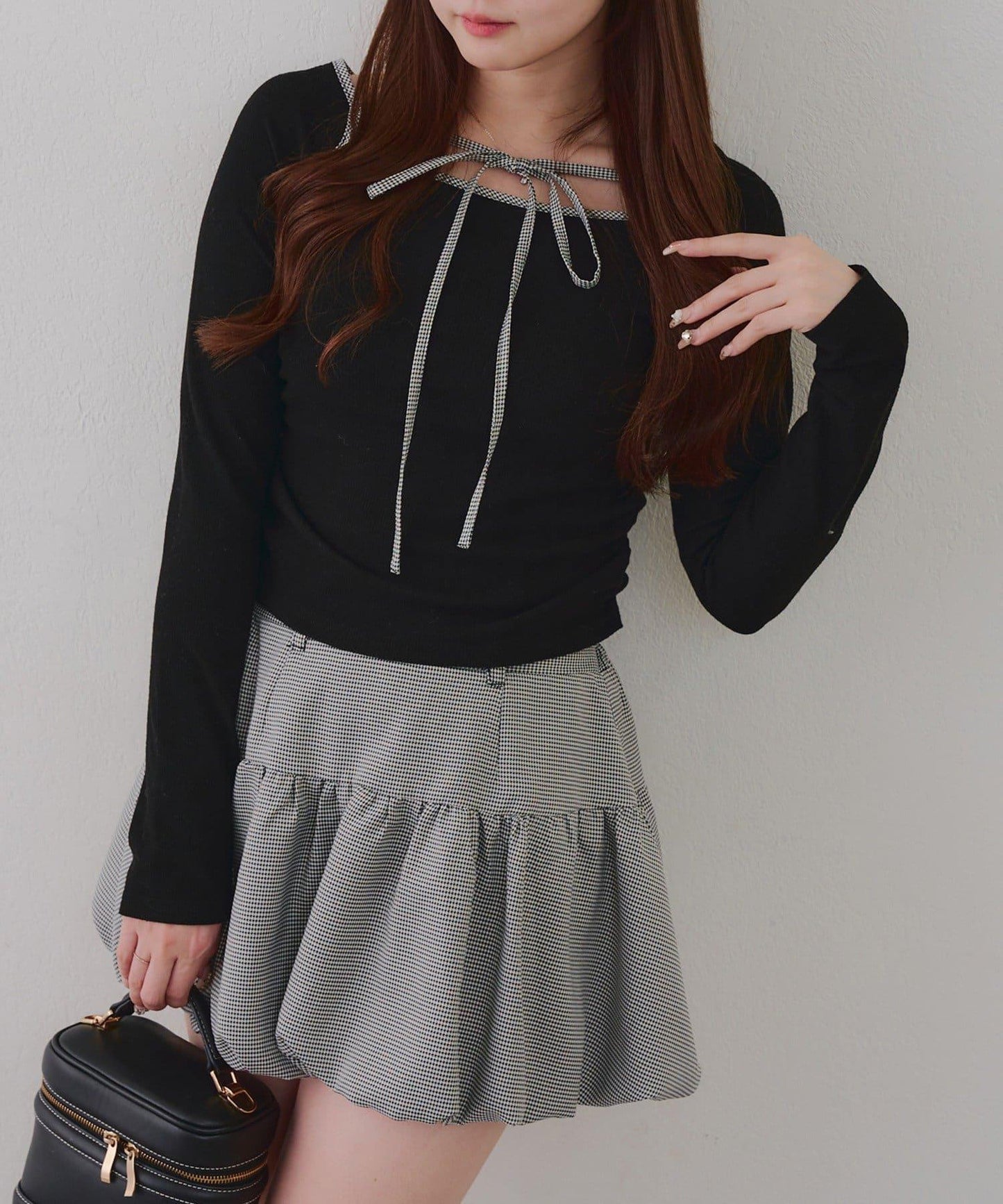 【2026春夏】多穿法上衣+泡泡迷你裙套裝