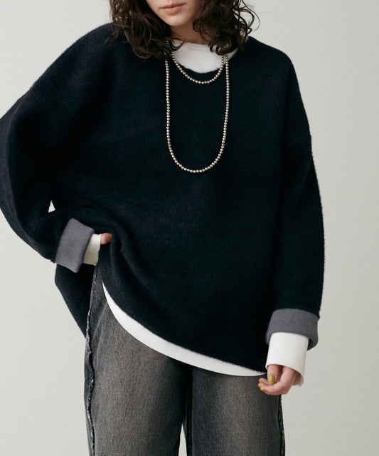 【LARUTA】仿貂毛觸感雙面兩穿針織衫