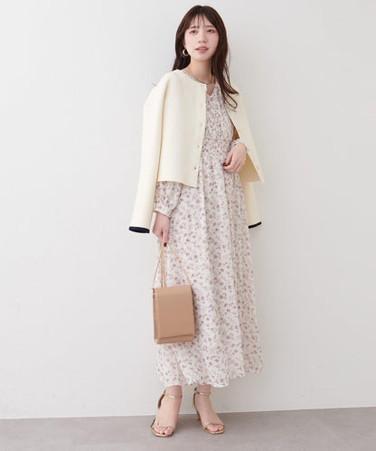 褶皺拼接優雅連衣裙