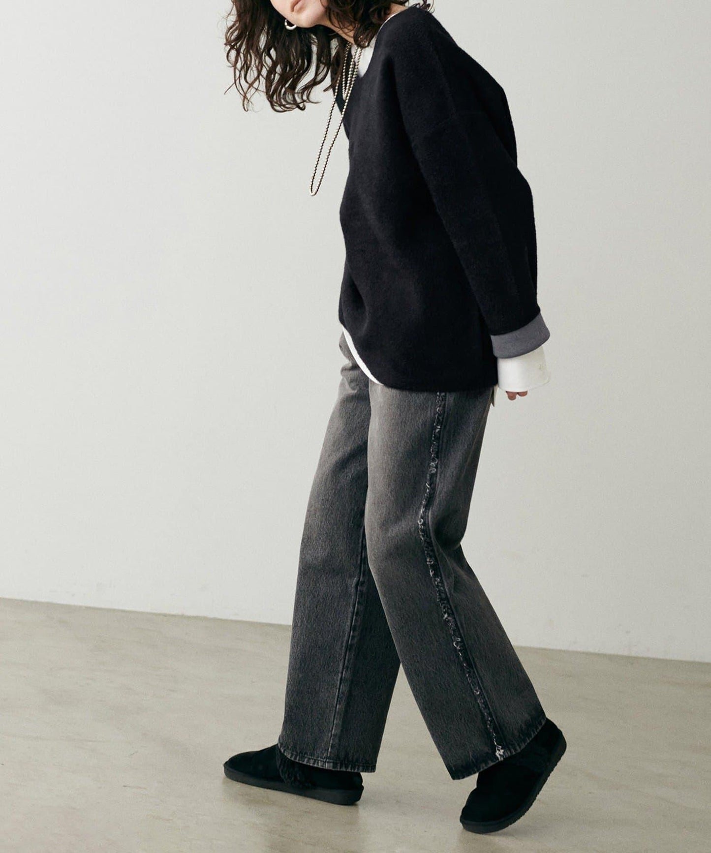 【LARUTA】仿貂毛觸感雙面兩穿針織衫