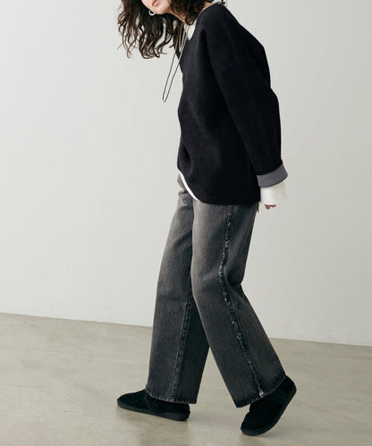 【LARUTA】仿貂毛觸感雙面兩穿針織衫