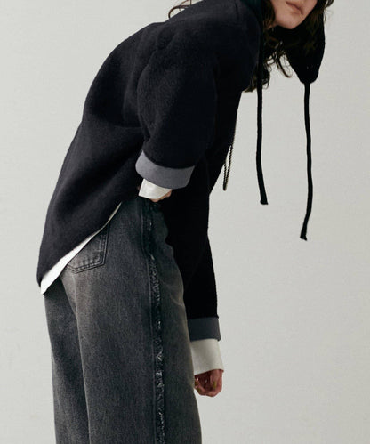 【LARUTA】仿貂毛觸感雙面兩穿針織衫