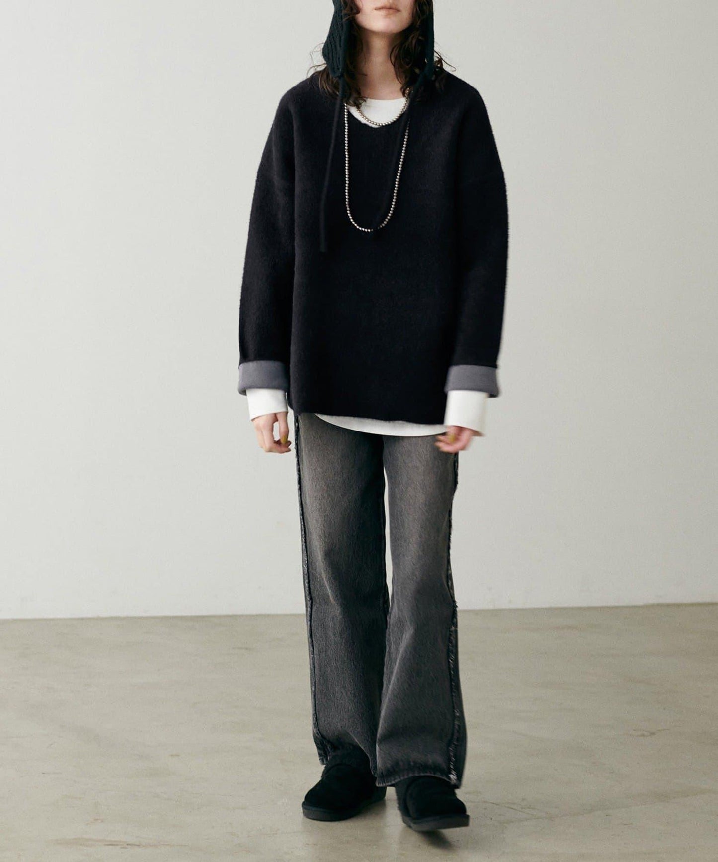 【LARUTA】仿貂毛觸感雙面兩穿針織衫