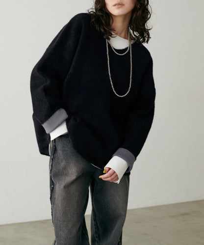 【LARUTA】仿貂毛觸感雙面兩穿針織衫