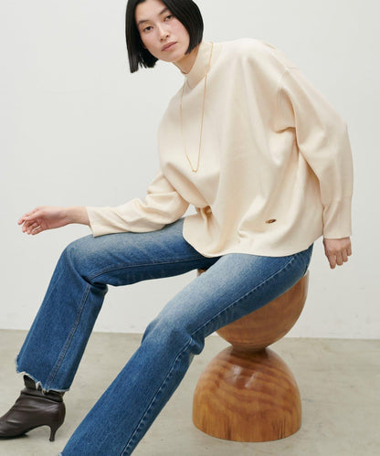 雙面提花高領針織套頭衫