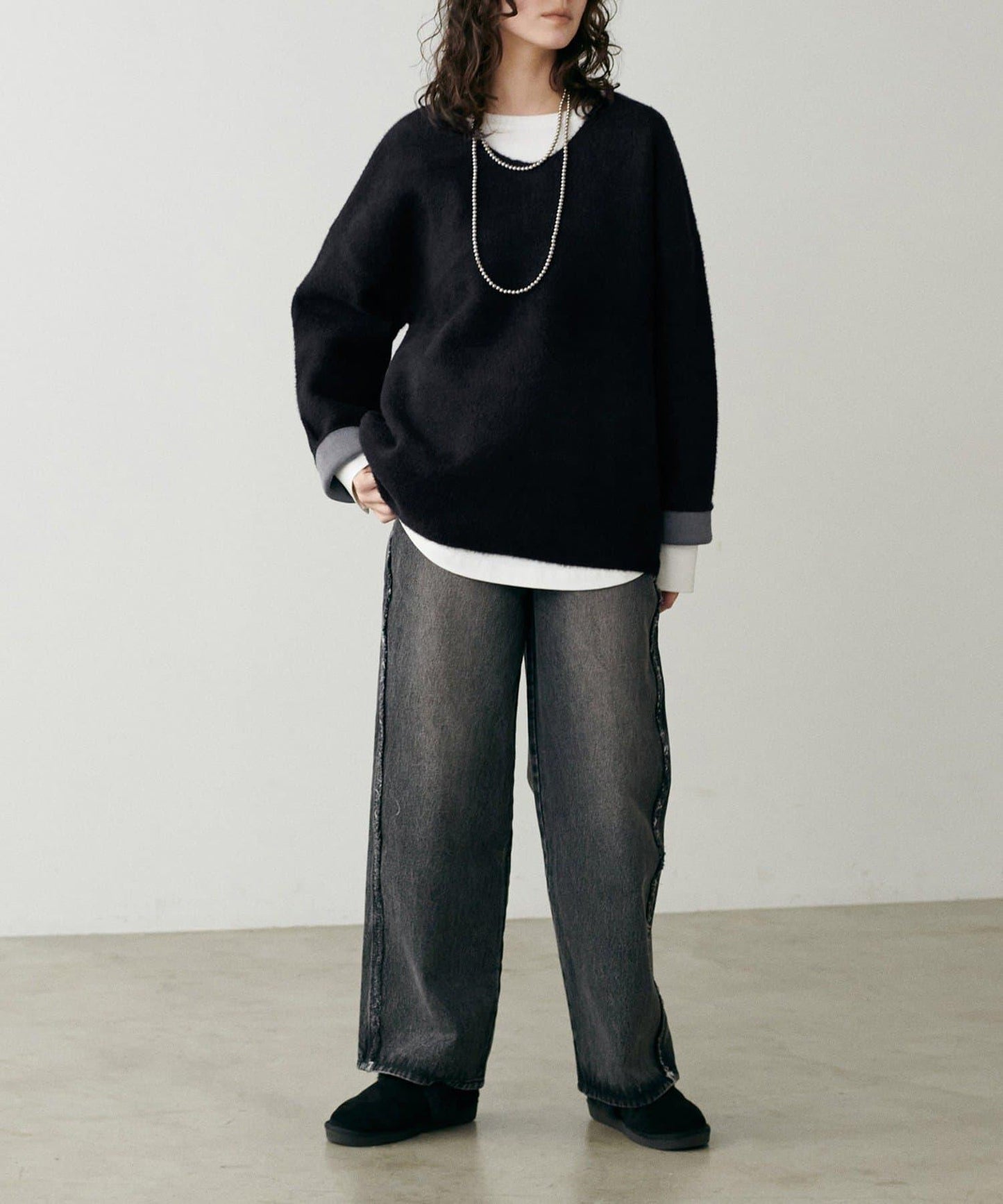 【LARUTA】仿貂毛觸感雙面兩穿針織衫