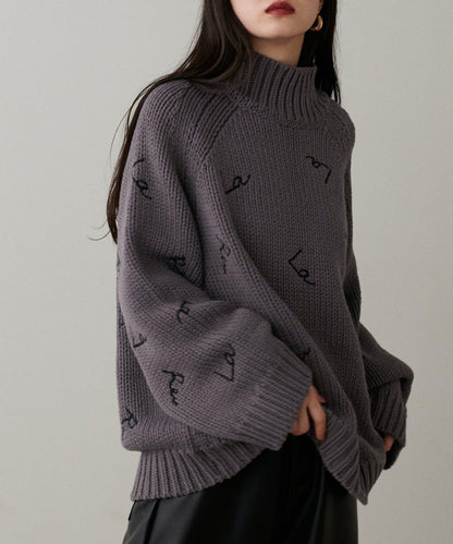 【LARUTA】手寫風格logo刺繡針織衫