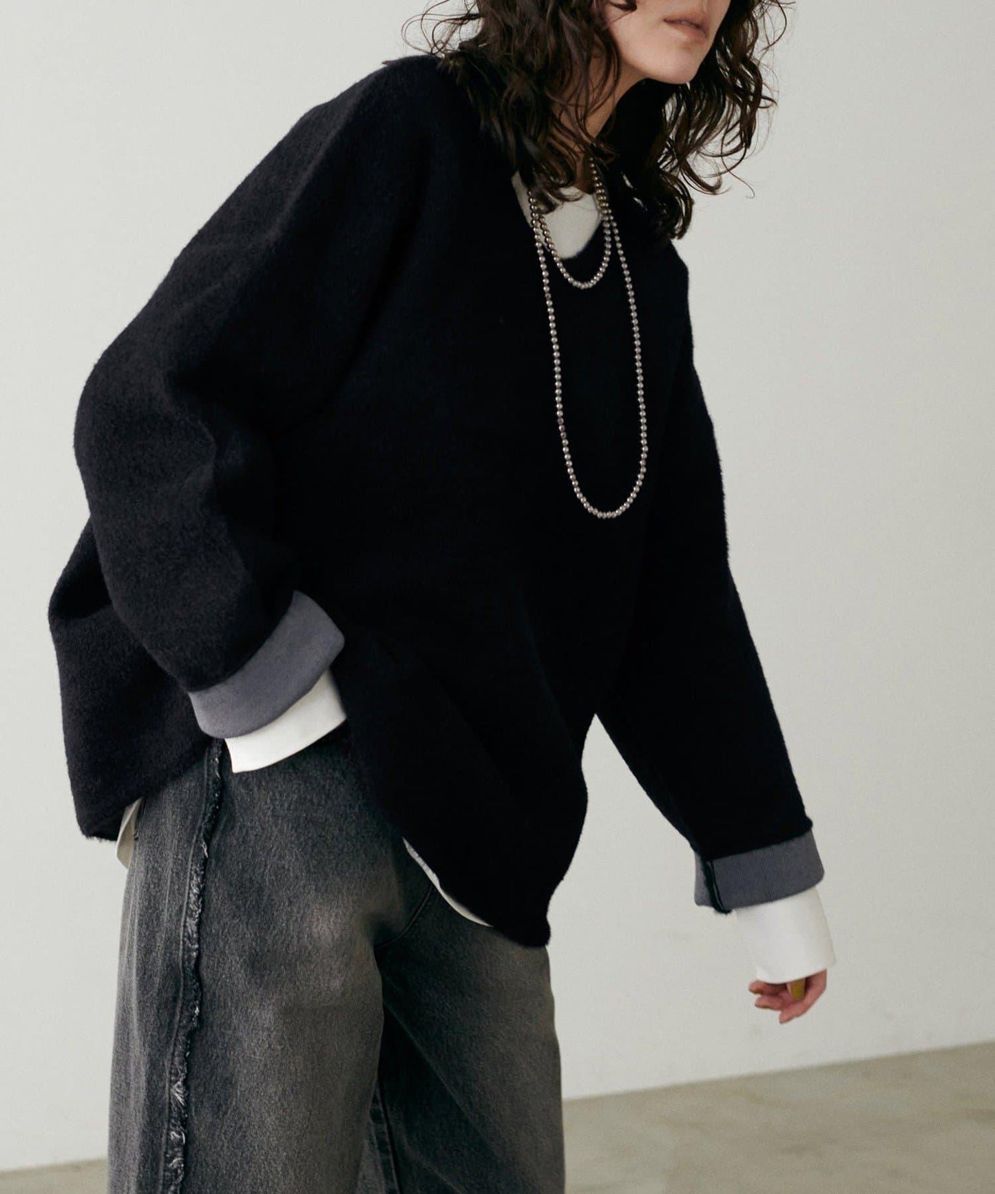 【LARUTA】仿貂毛觸感雙面兩穿針織衫