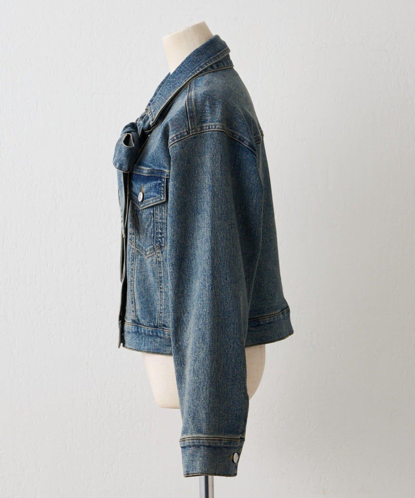 【2026春夏】蝴蝶結領帶牛仔夾克