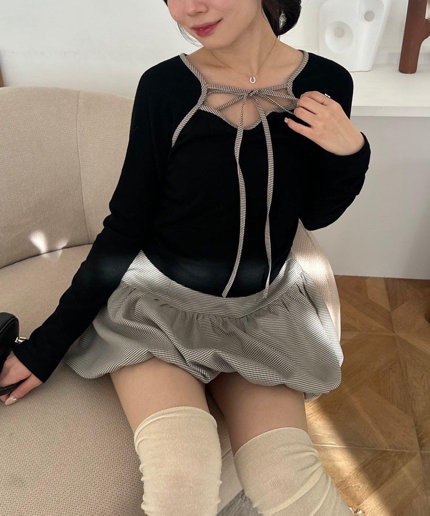 【2026春夏】多穿法上衣+泡泡迷你裙套裝