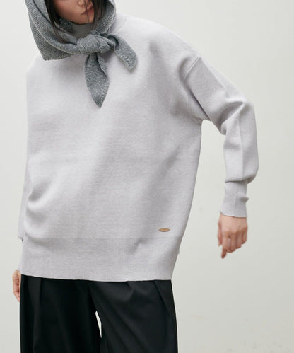 雙面提花高領針織套頭衫