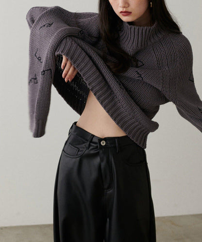 【LARUTA】手寫風格logo刺繡針織衫