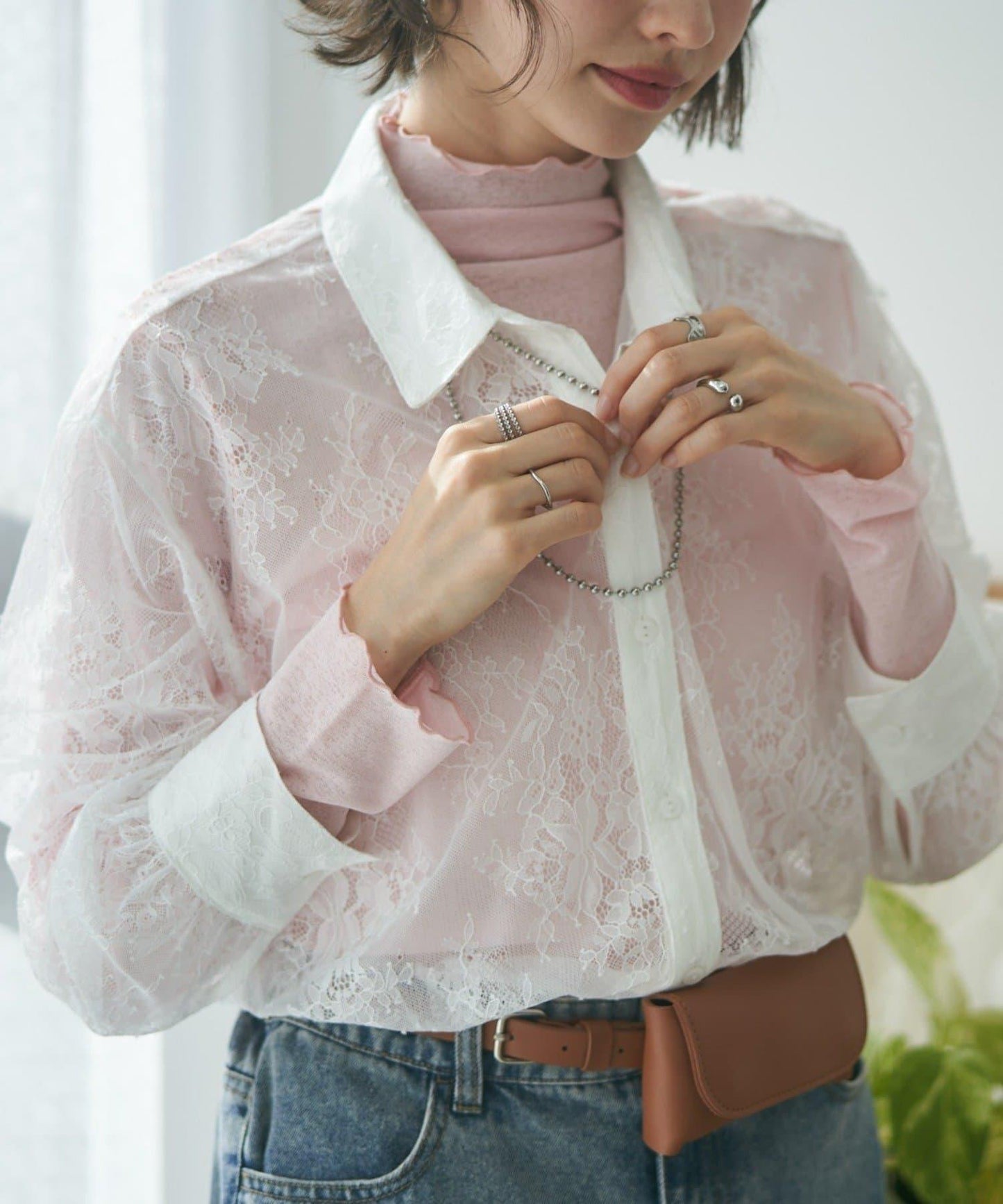 【2026春夏】推薦疊穿，透視網紗高領套頭衫