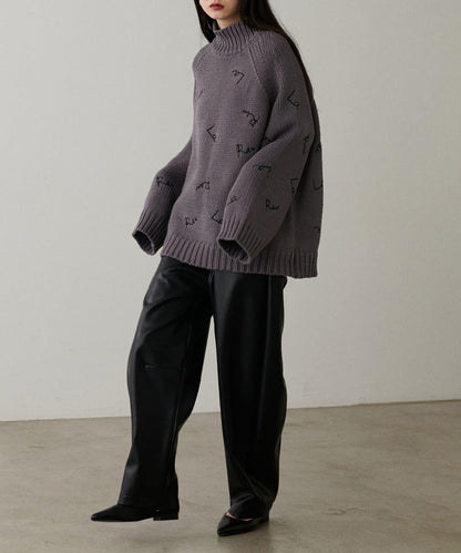 【LARUTA】手寫風格logo刺繡針織衫