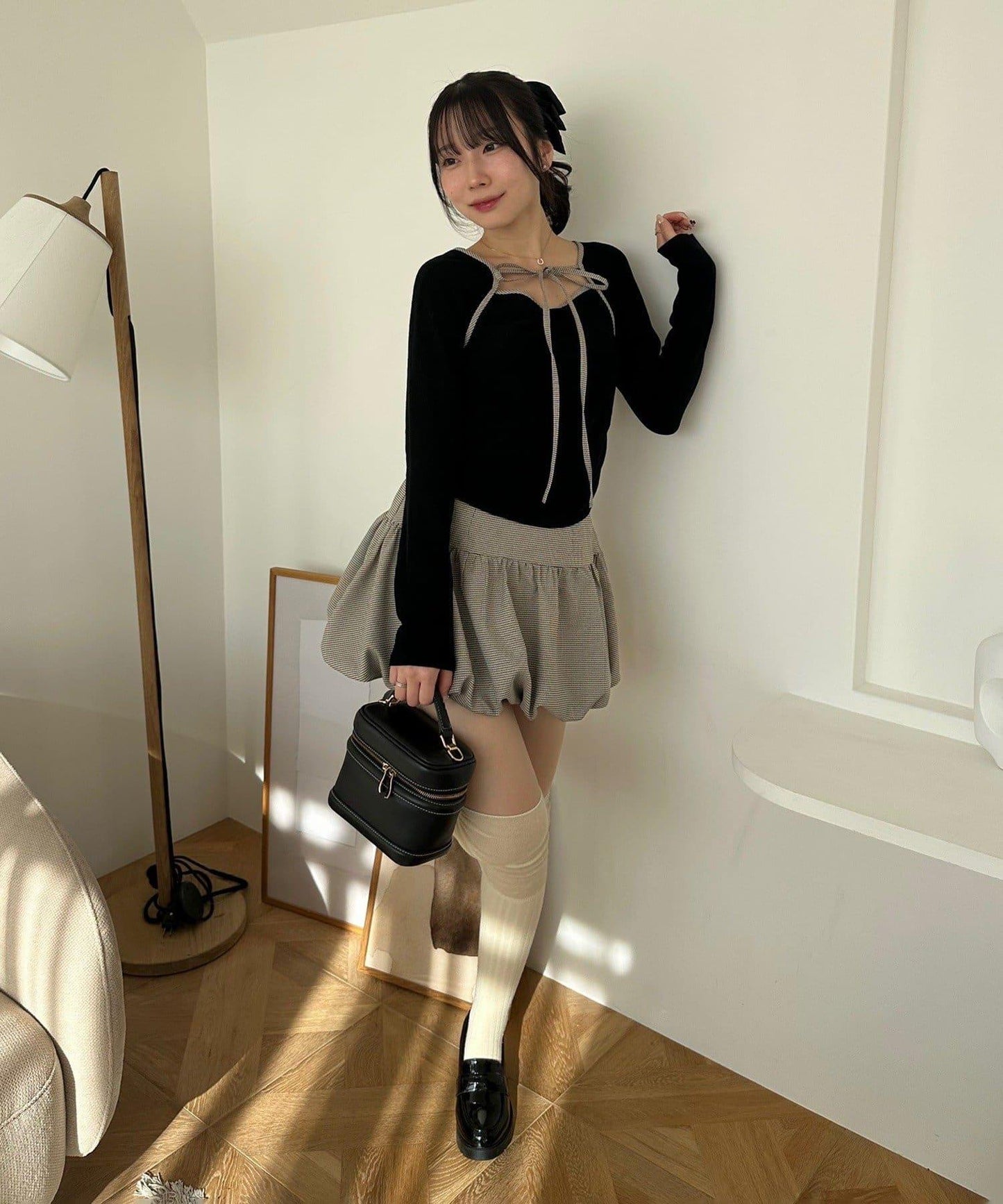 【2026春夏】多穿法上衣+泡泡迷你裙套裝