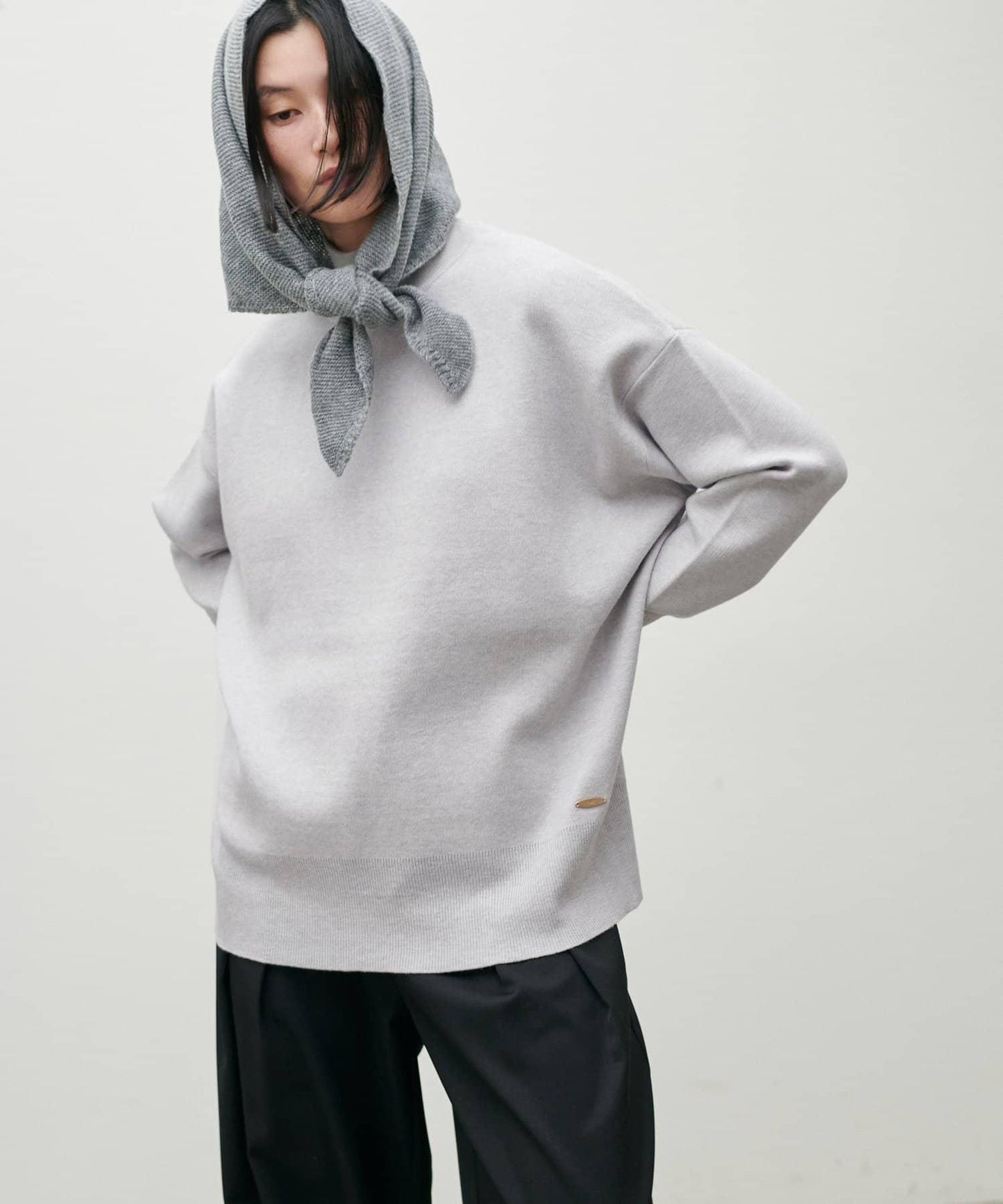 雙面提花高領針織套頭衫