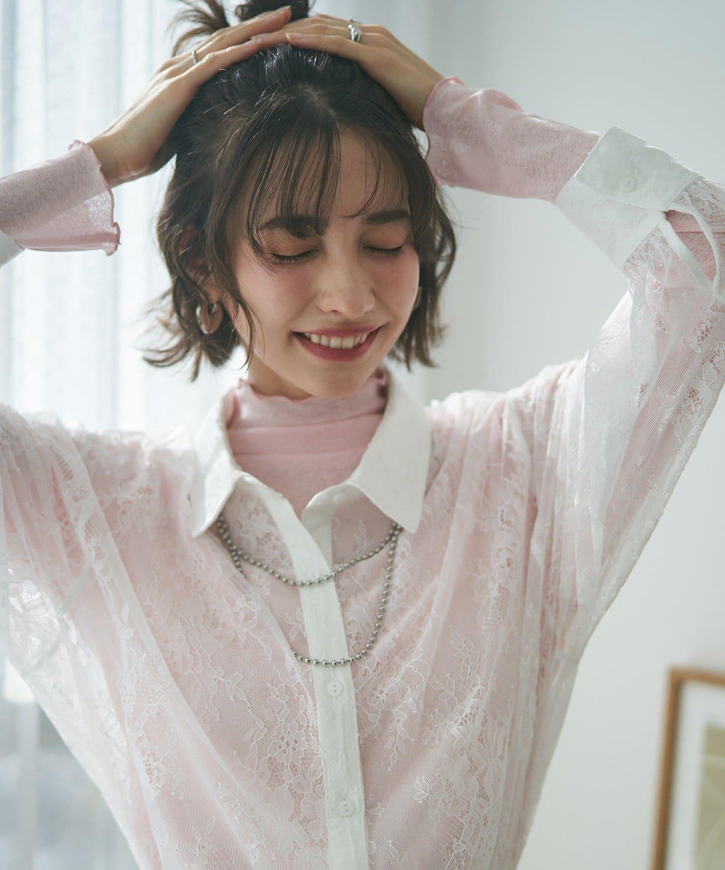 【2026春夏】推薦疊穿，透視網紗高領套頭衫