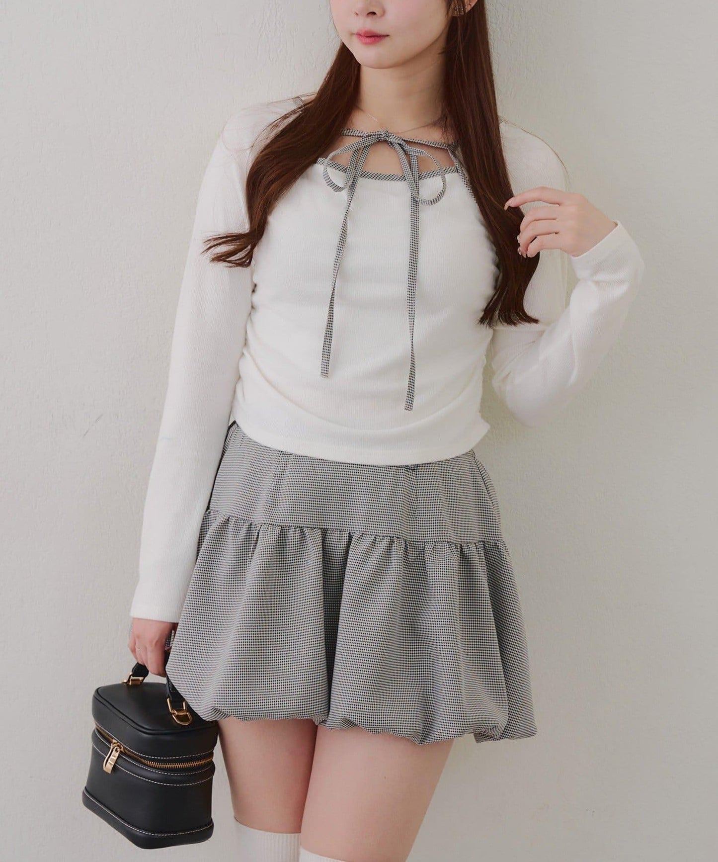 【2026春夏】多穿法上衣+泡泡迷你裙套裝