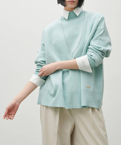 雙面提花高領針織套頭衫