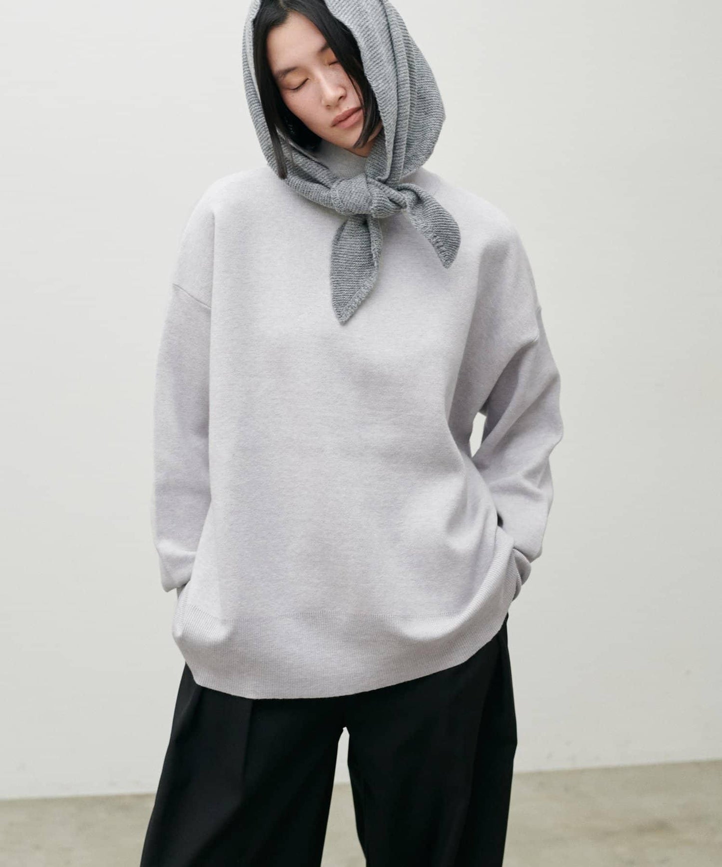 雙面提花高領針織套頭衫