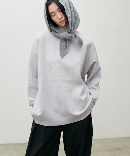 雙面提花高領針織套頭衫