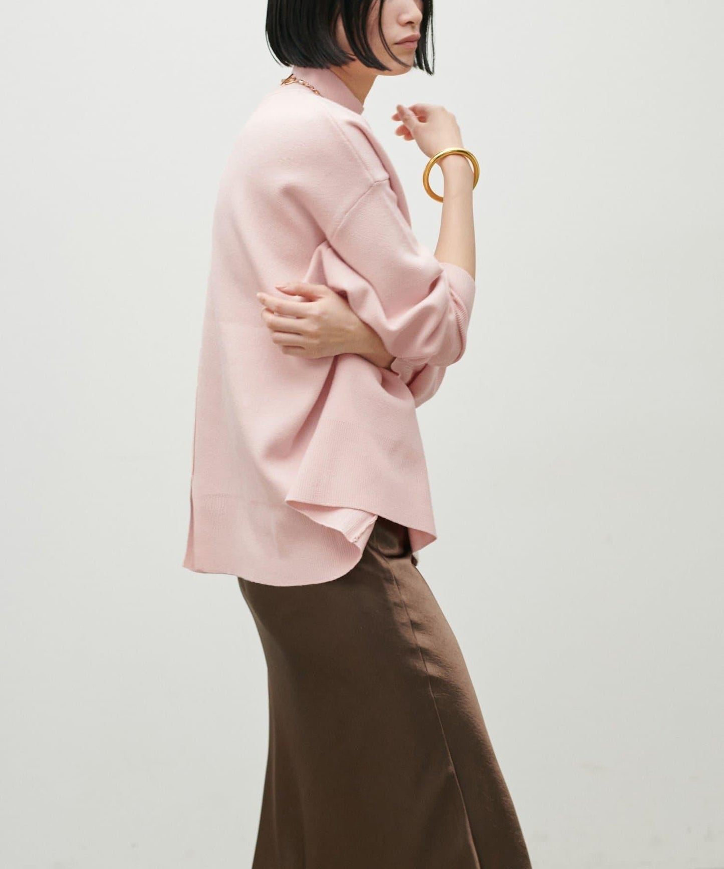 雙面提花高領針織套頭衫