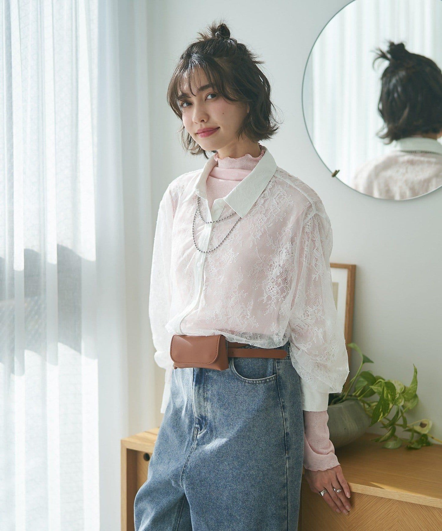 【2026春夏】推薦疊穿，透視網紗高領套頭衫