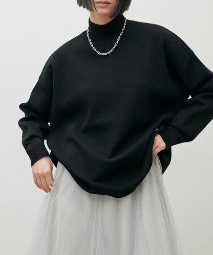 雙面提花高領針織套頭衫