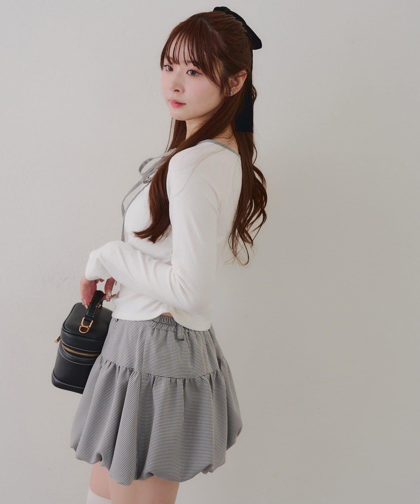 【2026春夏】多穿法上衣+泡泡迷你裙套裝