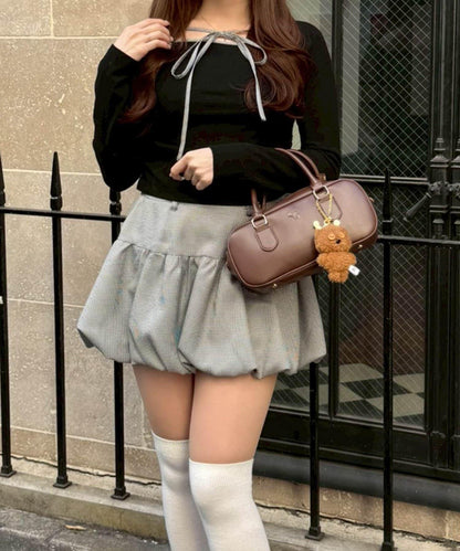 【2026春夏】多穿法上衣+泡泡迷你裙套裝