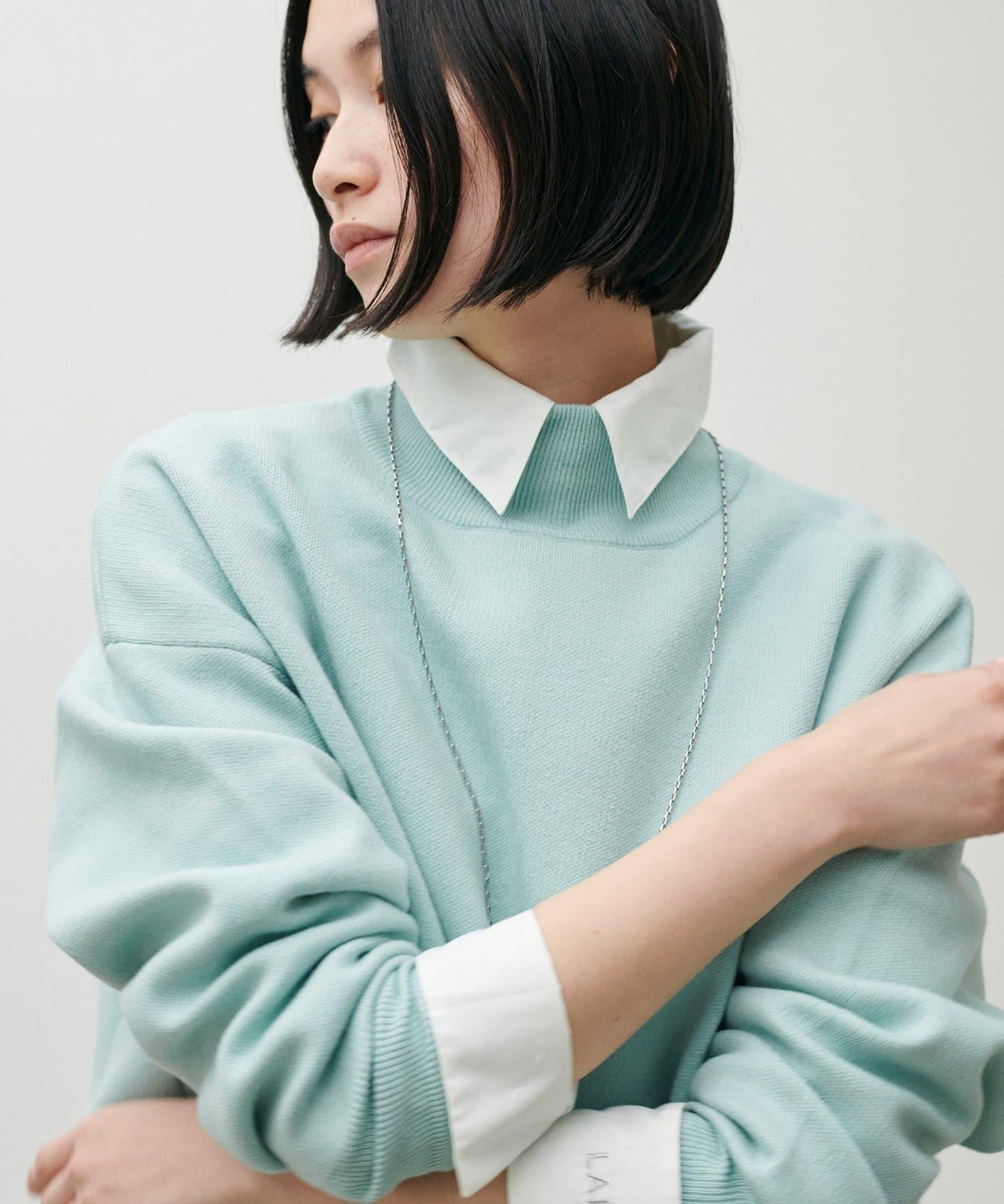 雙面提花高領針織套頭衫