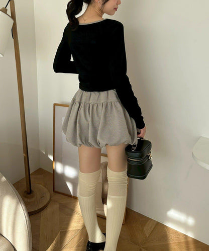 【2026春夏】多穿法上衣+泡泡迷你裙套裝