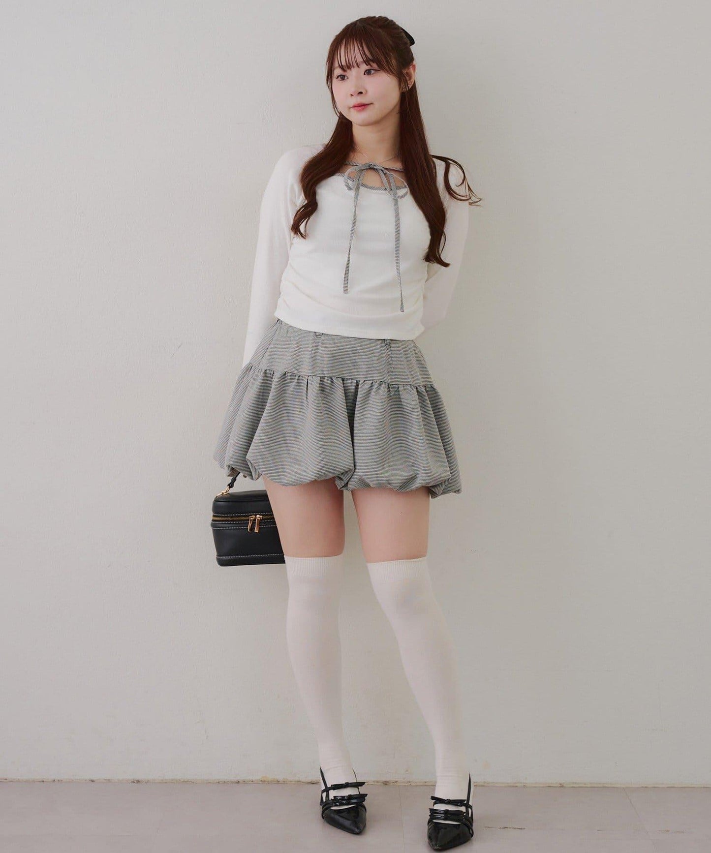 【2026春夏】多穿法上衣+泡泡迷你裙套裝