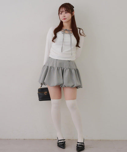 【2026春夏】多穿法上衣+泡泡迷你裙套裝