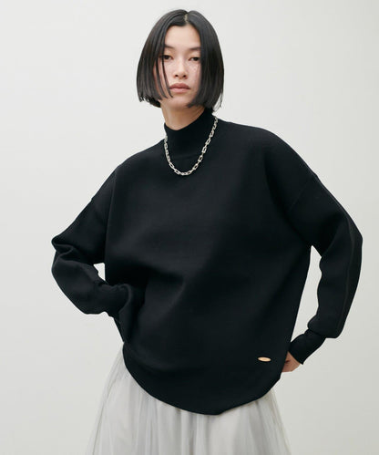 雙面提花高領針織套頭衫