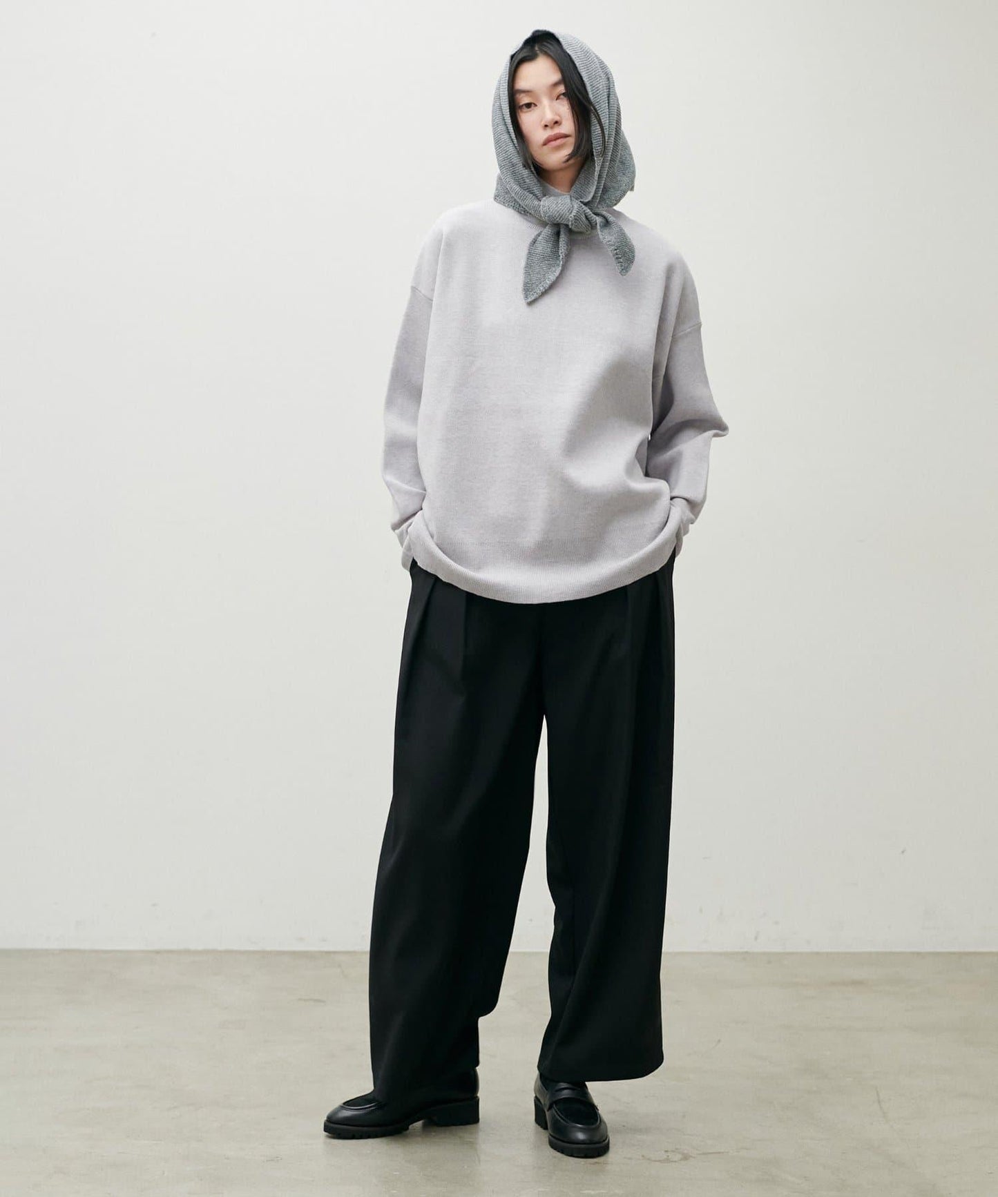 雙面提花高領針織套頭衫