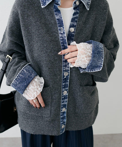 蕾絲拼接長袖T恤