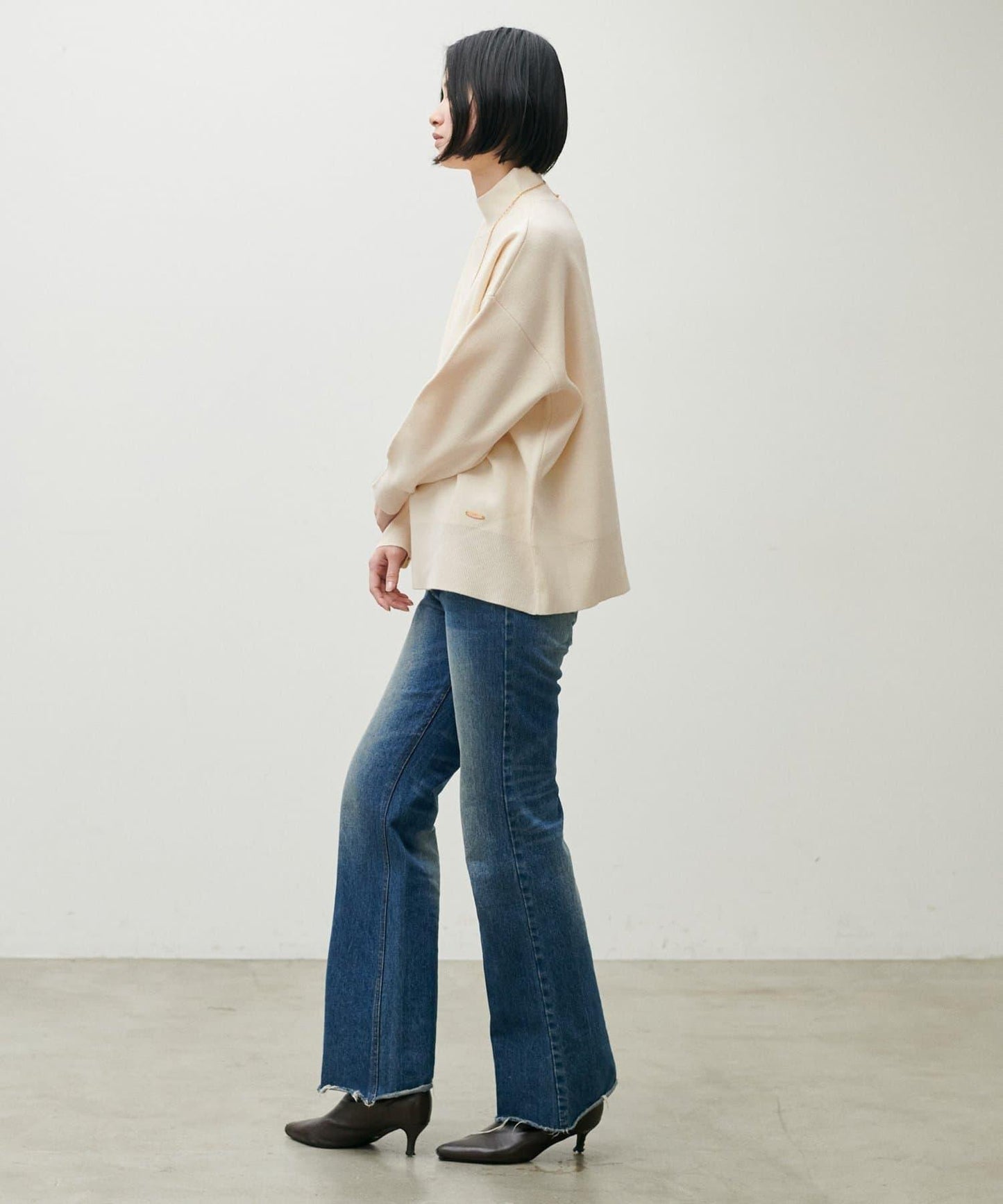 雙面提花高領針織套頭衫