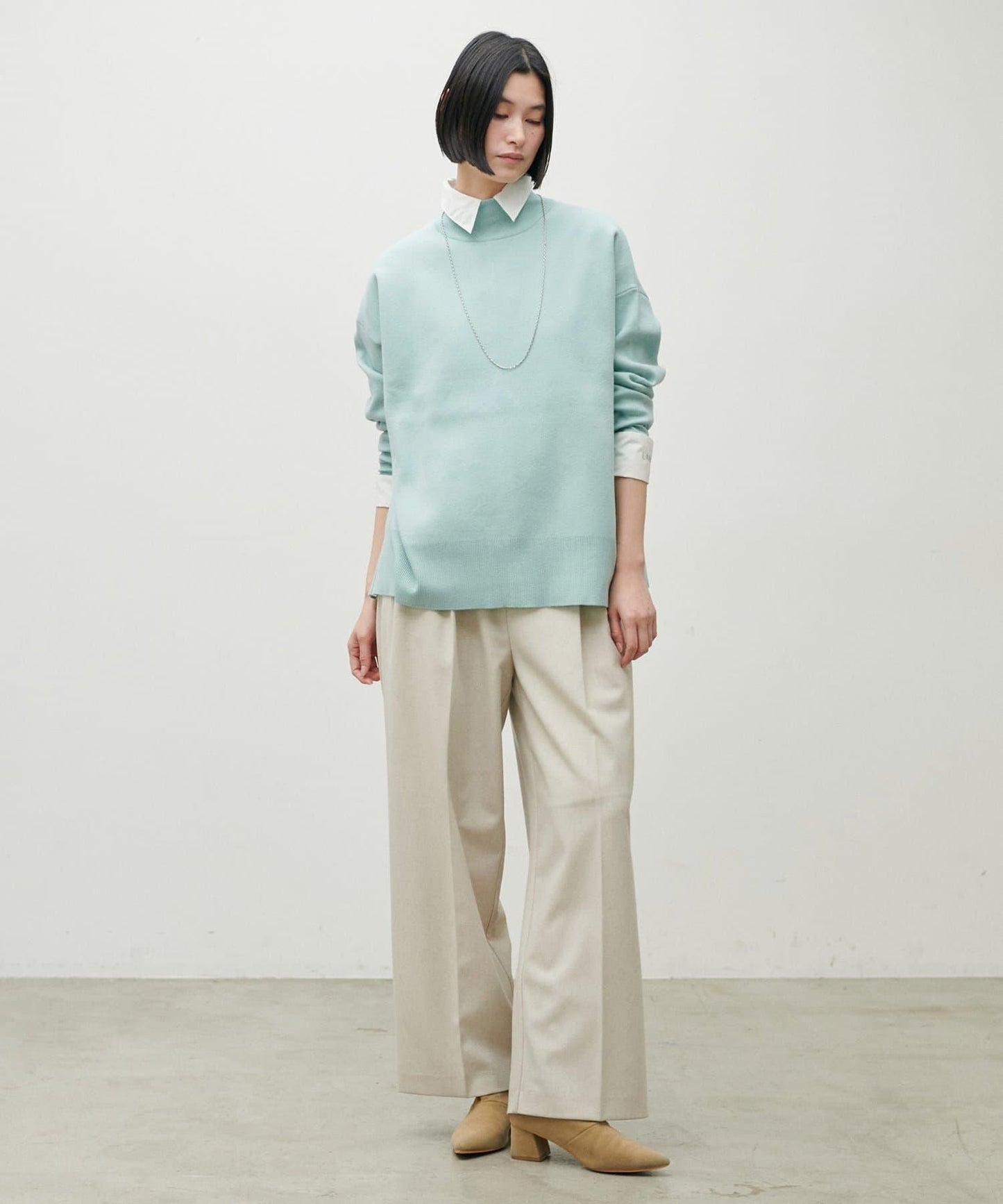 雙面提花高領針織套頭衫