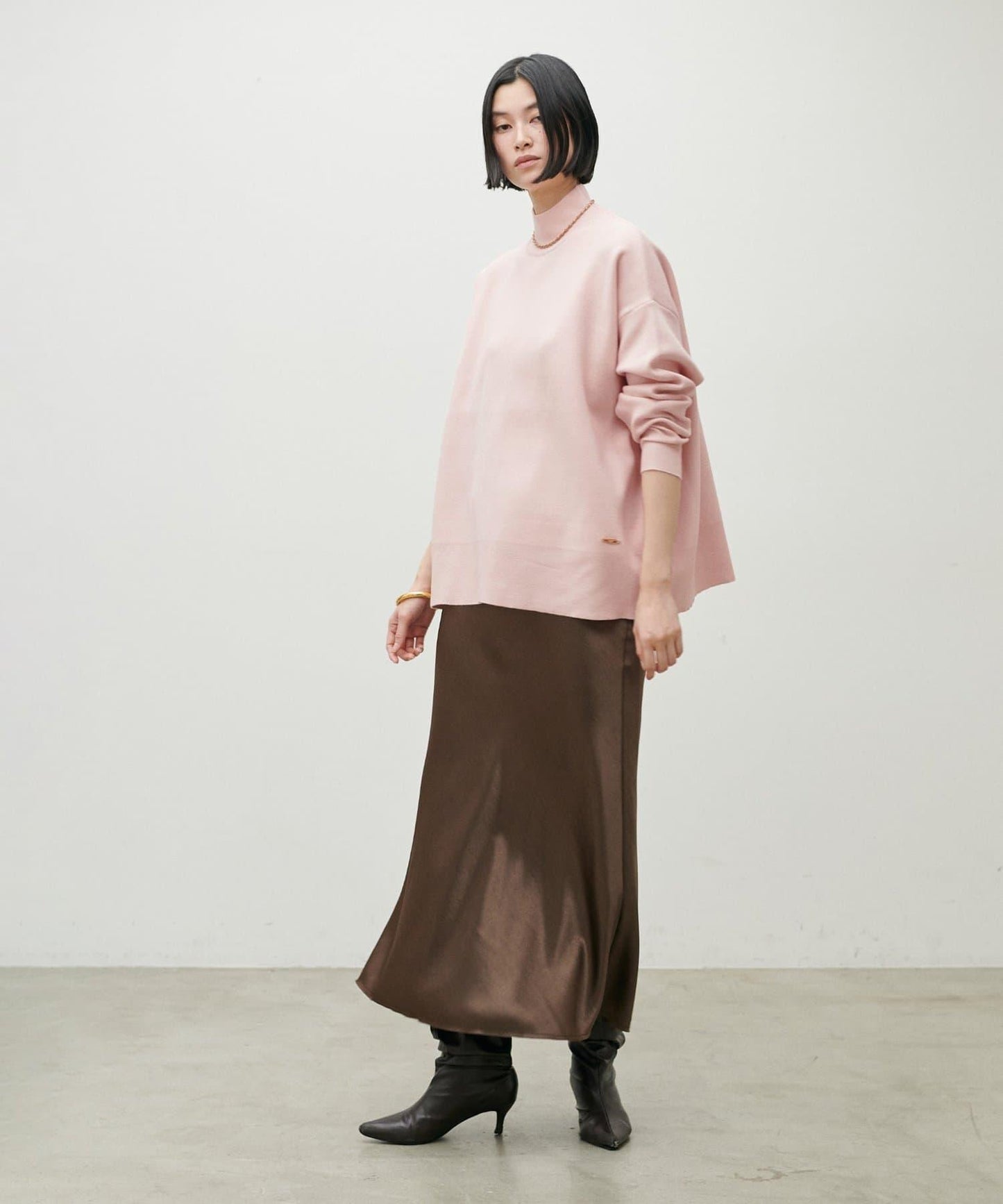 雙面提花高領針織套頭衫