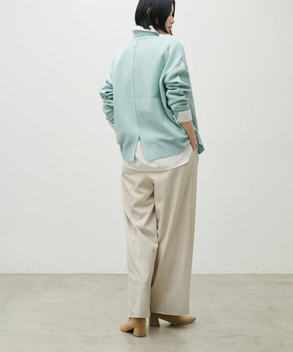 雙面提花高領針織套頭衫