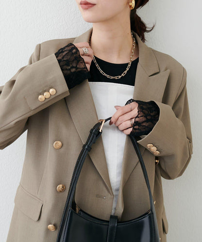 蕾絲拼接長袖T恤