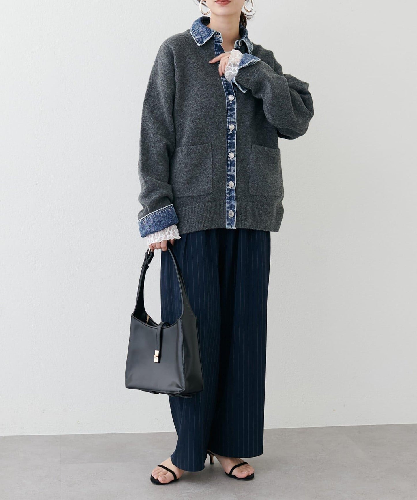 蕾絲拼接長袖T恤