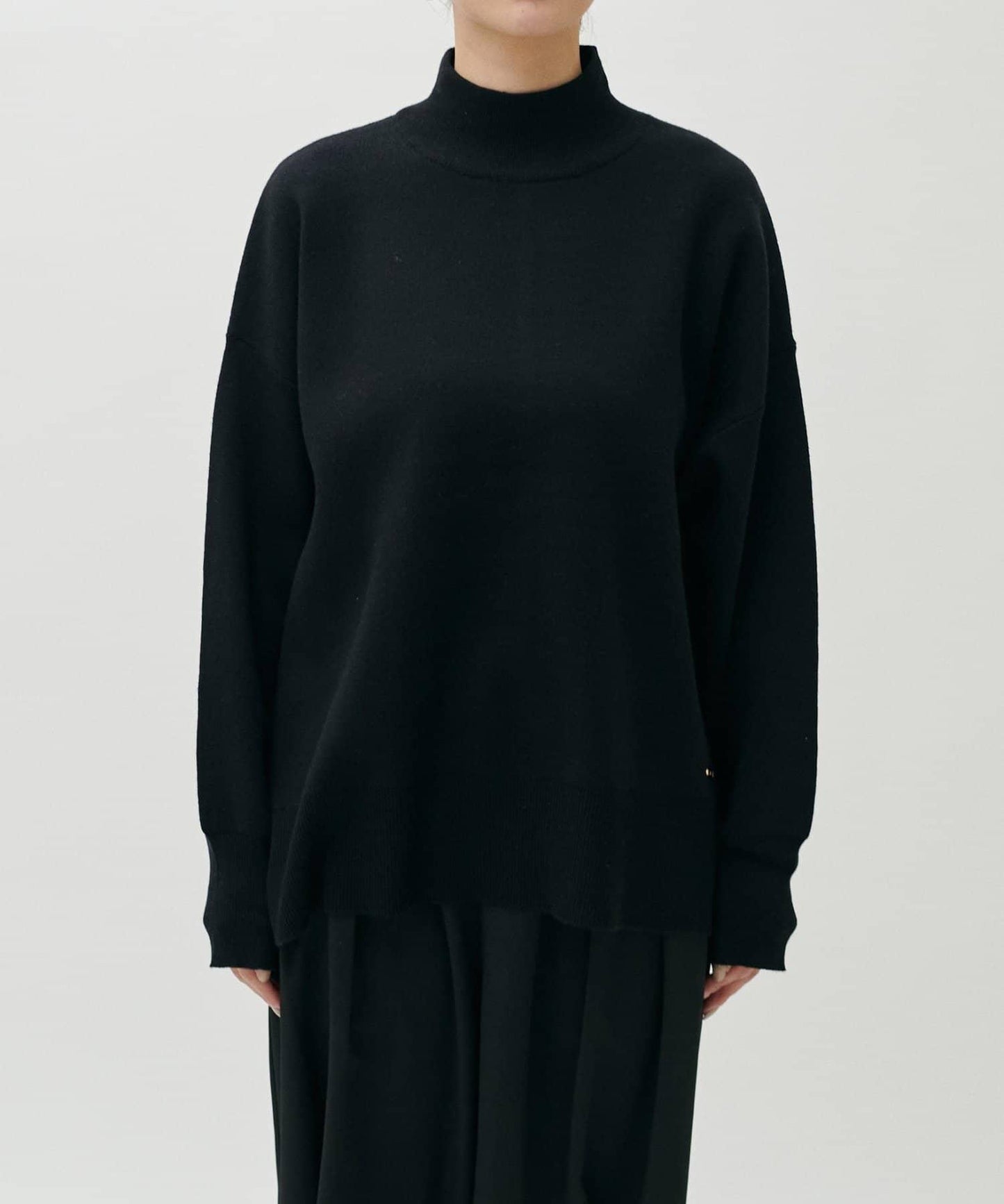 雙面提花高領針織套頭衫