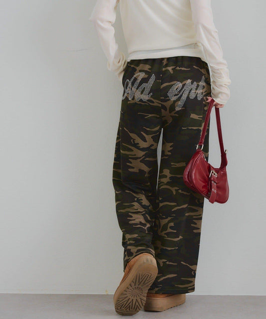 【SETUP】背部標誌水鑽裝飾休閒褲