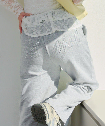 【SETUP】背部標誌水鑽裝飾休閒褲