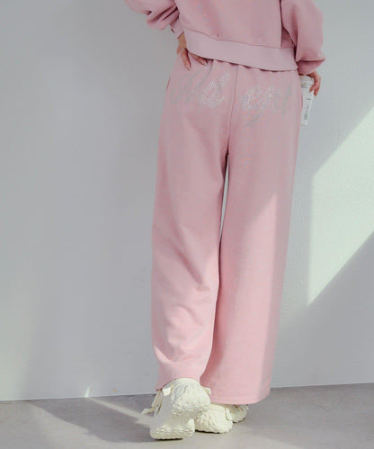 【SETUP】背部標誌水鑽裝飾休閒褲