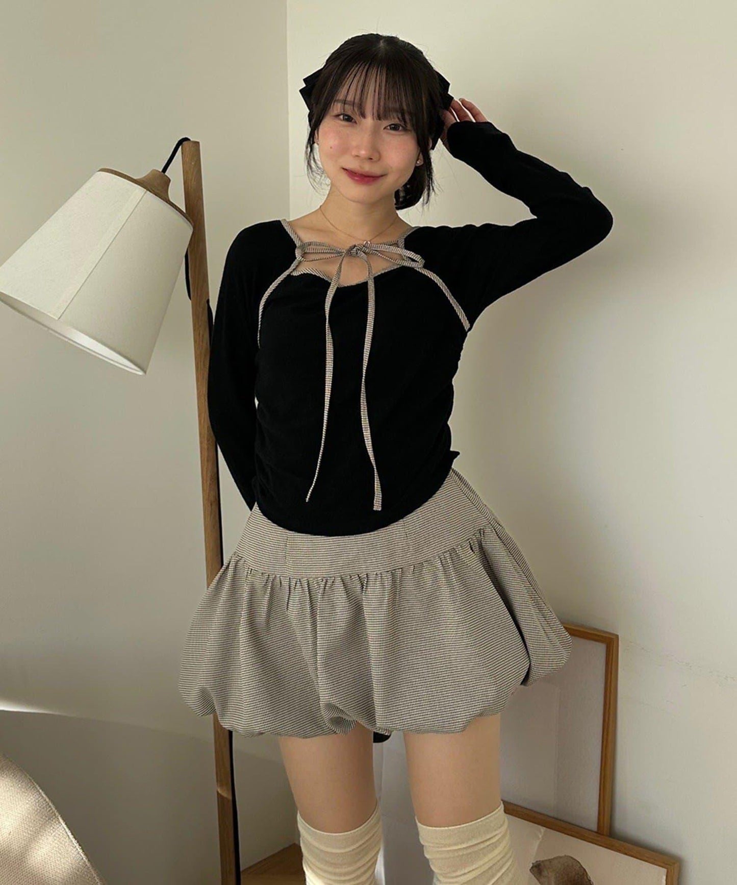 【2026春夏】多穿法上衣+泡泡迷你裙套裝