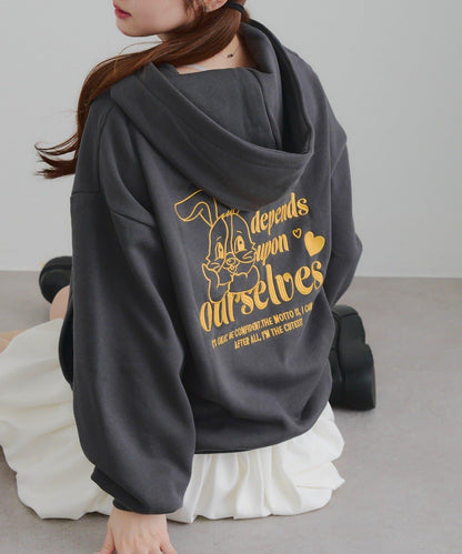 兔子拉鍊連帽衛衣