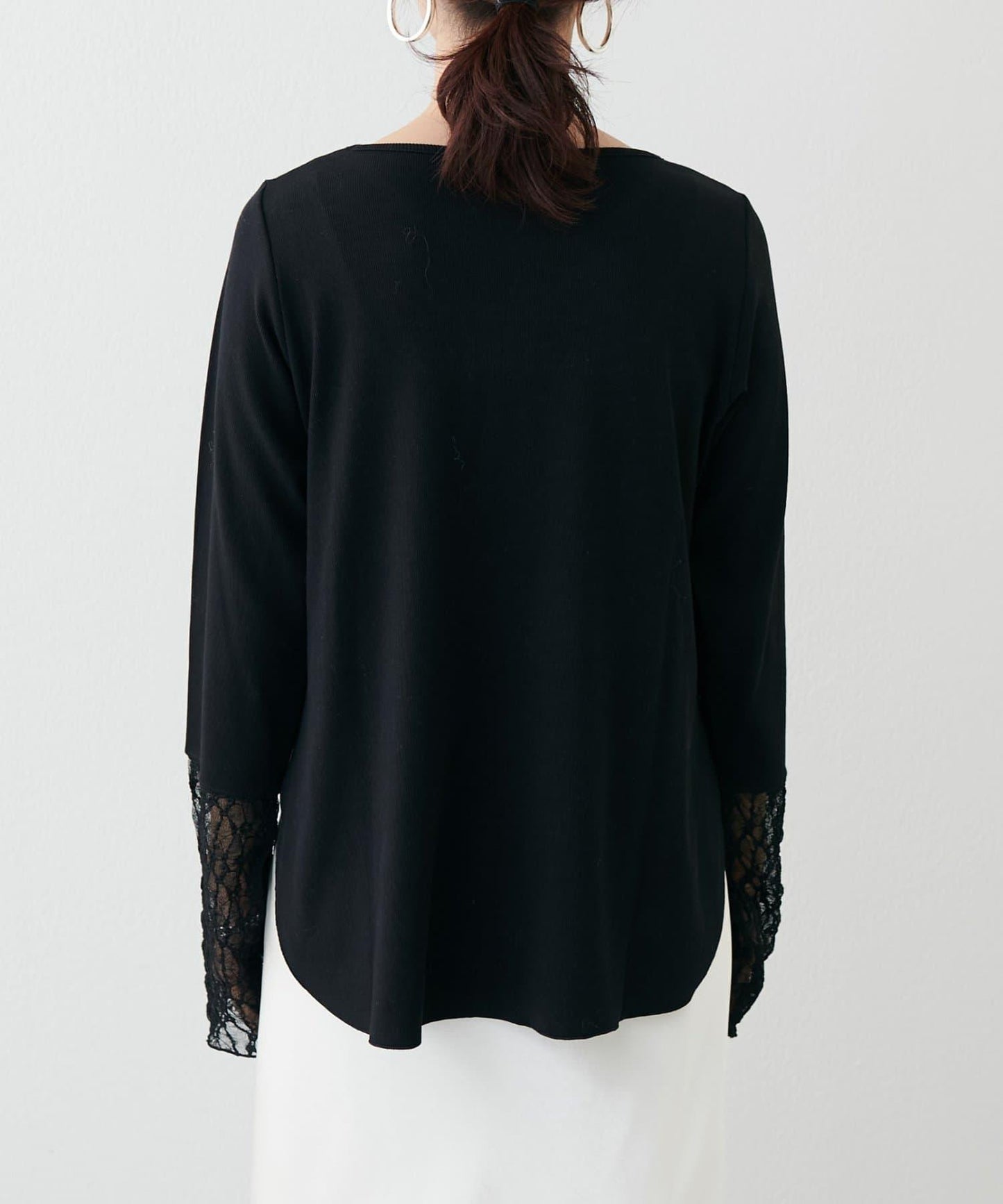 蕾絲拼接長袖T恤